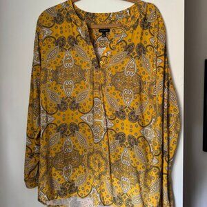 XL Yellow paisley tunic from Talbots
